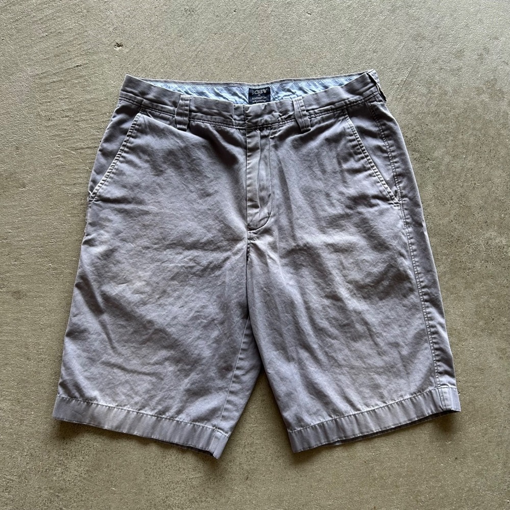 Vintage J Crew Rivington Shorts Mens 31 Gray Cotton Chino 8.5" Inseam Oarsman